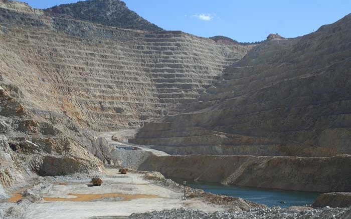 The view from the pit at Capstone Mining's Pinto Valley copper-molybdenum mine in Arizona in 2014. Credit: Capstone Mining.