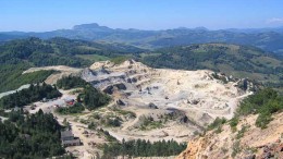The historic Cetate pit at Gabriel Resources' Rosia Montana gold-silver project in Romania. Credit: Gabriel Resources