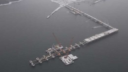 The new deepwater, multi-user iron ore dock under construction in Sept-les, Quebec, where New Millennium plans to send iron ore from the Taconite project in the Labrador Trough. Credit: New Millennium Iron