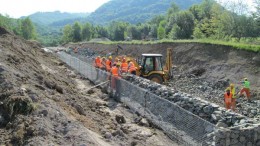 Workers building an access road near Eldorado Gold's Certej gold-silver project in western Romania. Credit: Eldorado Gold