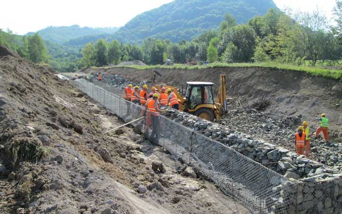 Workers building an access road near Eldorado Gold's Certej gold-silver project in western Romania. Credit: Eldorado Gold