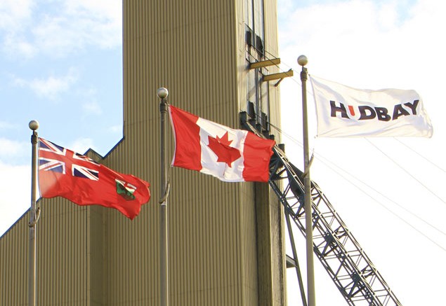 Flags blowing in the wind at Hudbay's 777 mine in Manitoba. Credit: HudBay Minerals