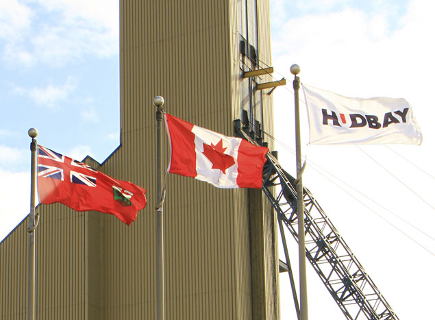 Flags blowing in the wind at Hudbay's 777 mine in Manitoba. Credit: HudBay Minerals 