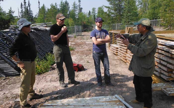 Boen Tan (right), Forum Uranium's chief geologist, hosts a project tour in Saskatchewan's Athabasca basin. Credit:  Forum Uranium