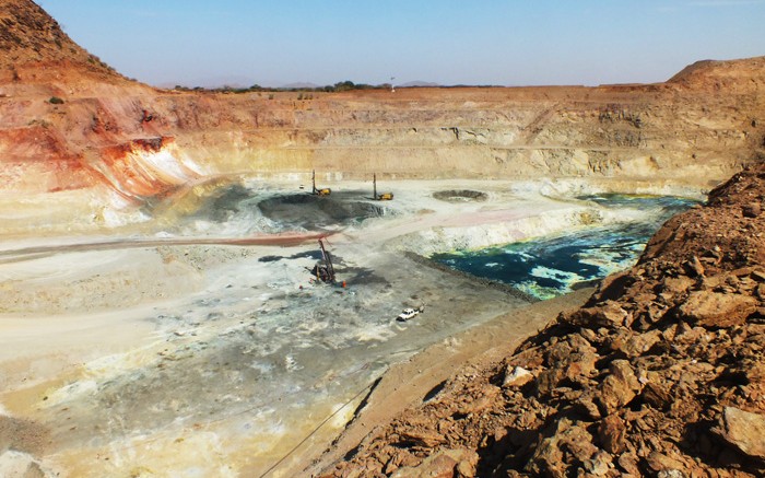 The north end of Nevsun's Bisha open-pit copper-gold mine in Eritrea. Credit: Nevsun Resources