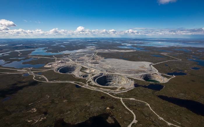 Dominion Diamond's majority owned Ekati diamond mine in the Northwest Territories. Credit: Dominion Diamond/Brosha Photography