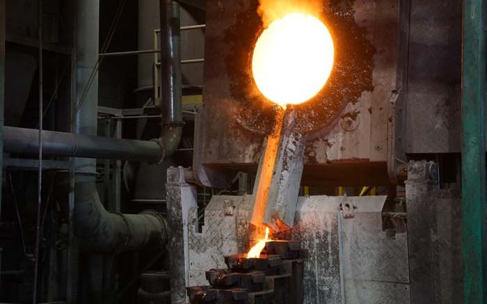 A silver pour at First Majestic's La Encantada mine in Mexico. Credit: First Majestic Silver