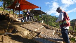 Workers at a drill site at GoldQuest Mining's Romero gold-copper project in the Dominican Republic. Credit: Gold Quest Mining