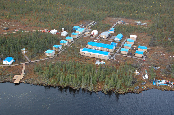 An aerial view of KWG Resources' mining camp at the Big Daddy project, located in the McFaulds Lake area, in the Ring of Fire. Credit: KWG Resources