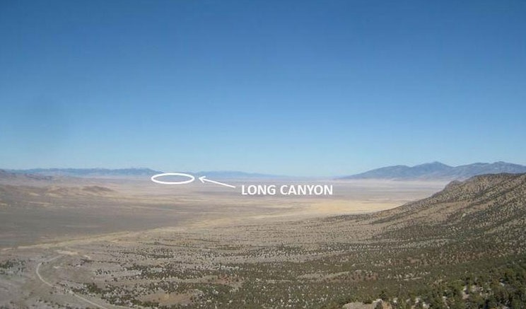 The view from Kinsley Mountain showing Long Canyon 90 km away. Credit: Pilot Gold