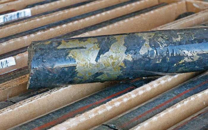 A core sample from Duluth Metals and Antofagasta's Twin Metals copper-nickel-PGM project in Minnesota.  Credit: Duluth Metals