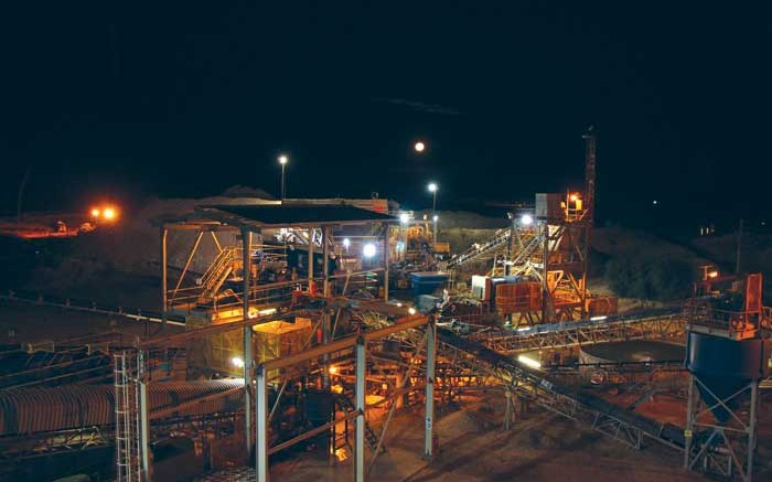 Processing facilities at Rockwell Diamonds' 74%-owned Niewejaarskraal diamond mine on the south bank of the Orange River in South Africa's Northern Cape province. Credit: Rockwell Diamonds