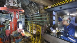 A worker operates a jet-boring machine at Cameco's Cigar Lake uranium mine in Saskatchewan earlier this year. Credit: Cameco