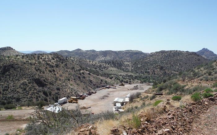 The mine yard at Santa Fe Gold's past-producing Summit gold-silver project in New Mexico. Credit: Santa Fe Gold