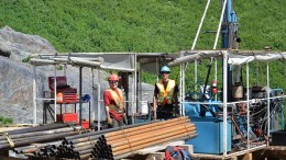 A drill crew at Seabridge Gold's  KSM gold-copper project in northwestern B.C. Credit: Seabridge Gold