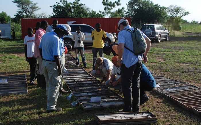 Core samples on display at True Gold Mining's Karma gold project in Burkina Faso. Credit:  True Gold Mining