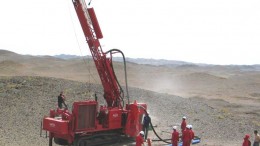 A drill rig in 2006 at the Hatu gold project in China's Xinjiang province. Credit: Dynasty Gold