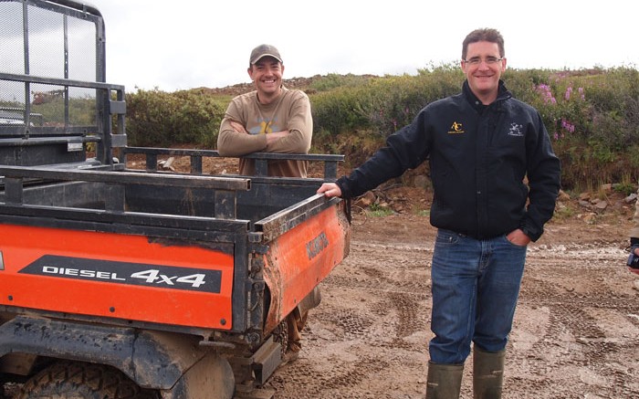 Project geologist Jared Tarswell (left) and Rockhaven Resources CEO Matt Turner at the Klaza gold-silver project in central Yukon. Photo by Gwen Preston.