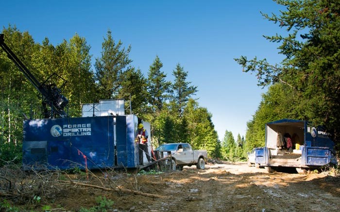 A drill site at Trevali Mining's Stratmat polymetallic project in New Brunswick. Credit: Trevali Mining