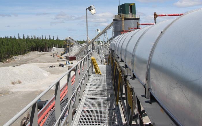 Facilities at RB Energy's Quebec Lithium mine, 60 km north of Val-d'Or, Quebec.  Credit:  RB Energy