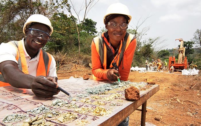 Geologists at Amara Mining's 100%-owned Yaoure project in Cte d'Ivoire. Credit: Amara Mining