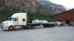 A truck loaded with concentrate at Fortune Minerals' Revenue silver-gold-lead-zinc mine in southwest Colorado. Credit: Fortune Minerals