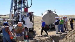 Uranerz Energy's board of directors visits a drill site at the Nichols Ranch uranium project in Wyoming. Credit: Uranerz Energy