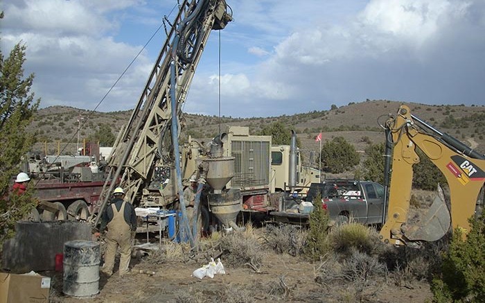 Drillers targeting the Iceberg gold deposit at NuLegacy Gold's Red Hill project in Nevada. Credit: NuLegacy Gold