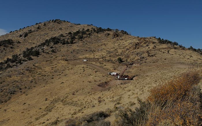 A drill rig at Gold Standard Ventures' Pinion gold project in Nevada. Credit: Gold Standard Ventures