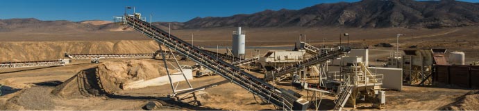 Processing facilities at Pershing Gold's past-producing Relief Canyon gold project in Nevada, 180 km northeast of Reno. Credit: Pershing Gold