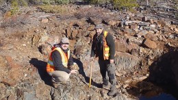 TerraX Minerals president Joseph Campbell (left) and vice-president of exploration Tom Setterfield at the Yellowknife City gold project in the Northwest Territories. Credit: TerraX Minerals