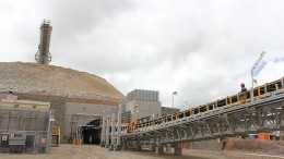 A conveyor moves ore out of the crusher at Hudbay Minerals' new Constancia copper mine in southern Peru. Credit: Hudbay Minerals