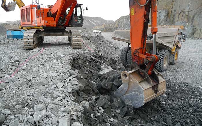 Loading rock into a haul truck at Mandalay Resources' Bjorkdal gold mine in northern Sweden. Credit: Mandalay Resources