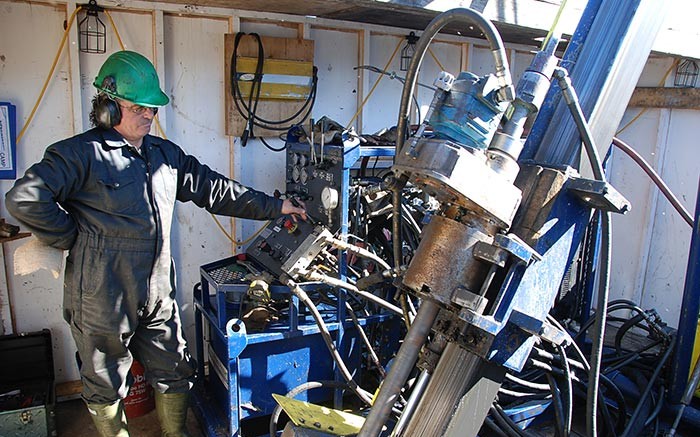 Westcore Drilling's Hector Hewlin plies his trade at North American Nickel's Maniitsoq polymetallic project in southwestern Greenland. Credit: North American Nickel