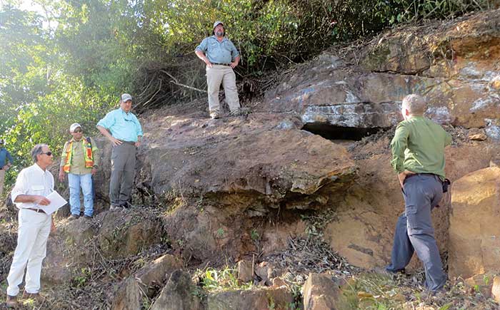 Calibre Mining president and CEO Greg Smith (top) at the Montes de Oro gold project in Nicaragua. Credit: Calibre Mining