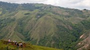 Red Eagle Mining workers building a drill pad at the Pavo Real gold project in Colombia in 2012. Photo by The Northern Miner.