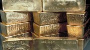 Stacked gold bars. Source: Barrick Gold