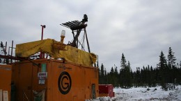 A drill rig at Integra Gold's Lamaque South gold project in Quebec. Credit: Integra Gold