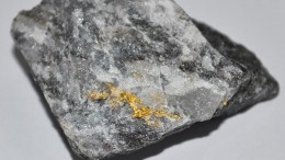A sample with visible gold from Belo Sun Mining's Volta Grande gold project in Brazil. Source: Belo Sun Mining