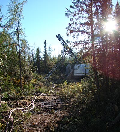 A drill site at Zenyatta Ventures' Albany graphite project in Ontario. Credit: Zenyatta Ventures