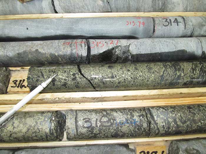  Drill core from Thunder zone at Foran Mining's McIlvenna Bay VMS project. Credit: Foran Mining