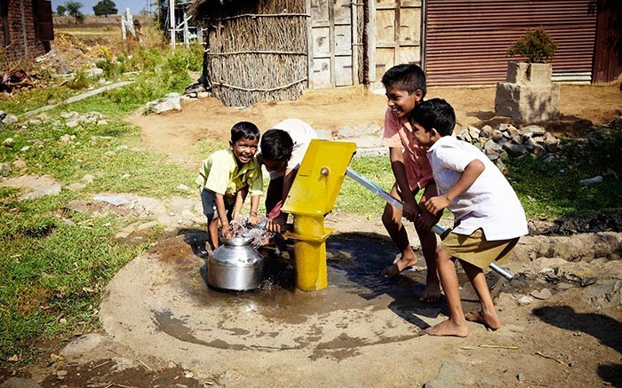 Atlas Copco's Water for All organization sponsors clean drinking water projects around the world, including this village project in India. Credit: Atlas Copco