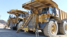 Haul trucks at Capstone Mining's Pinto Valley copper mine in Arizona. Credit: Capstone Mining