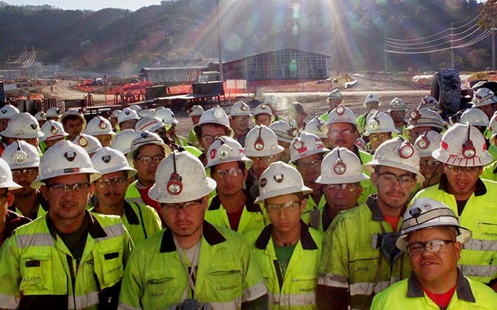 Workers at Tahoe Resources' Escobal silver mine in Guatemala. Credit: Tahoe Resources.