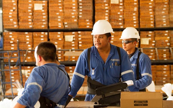 Workers at Torex Gold's core shack at the El Limon Guajes project in Mexico. Credit: Torex Gold