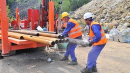 Workers with drill rods at Eldorado Gold's Certej gold project in central Romania. Credit: Eldorado Gold