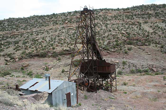 A historic headframe at Uranium Energy's Slick Rock uranium project in Colorado. Credit: Uranium Energy.