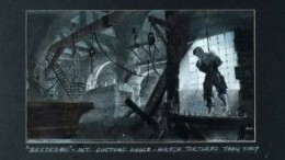 Storyboard panel from David Lean's unrealized 1986 film project Nostromo.