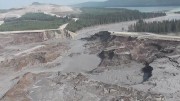 Toxic waste spills out of the tailings dam at Imperial Metals' Mount Polley copper-gold mine, shortly after its collapse in August 2014. Source: