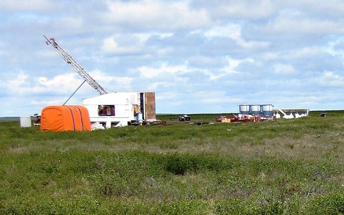 A drill site on the Dipole target at Kivalliq Energy's Angilak uranium property in Nunavut, 325 km west of Rankin Inlet. Source: Kivalliq Energy